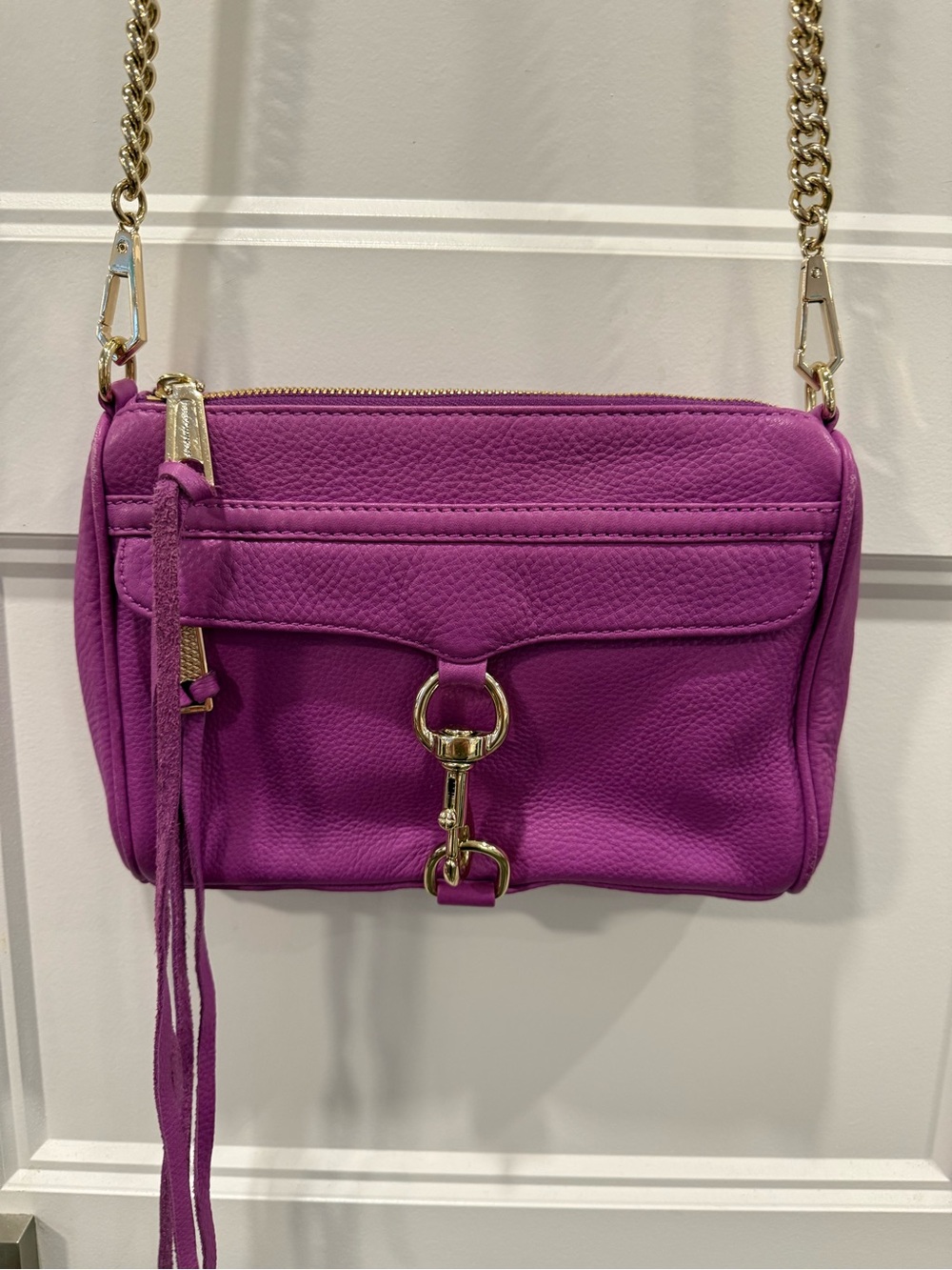 Rebecca Minkoff Mini MAC Purple Leather Crossbody Bag + Dust Bag